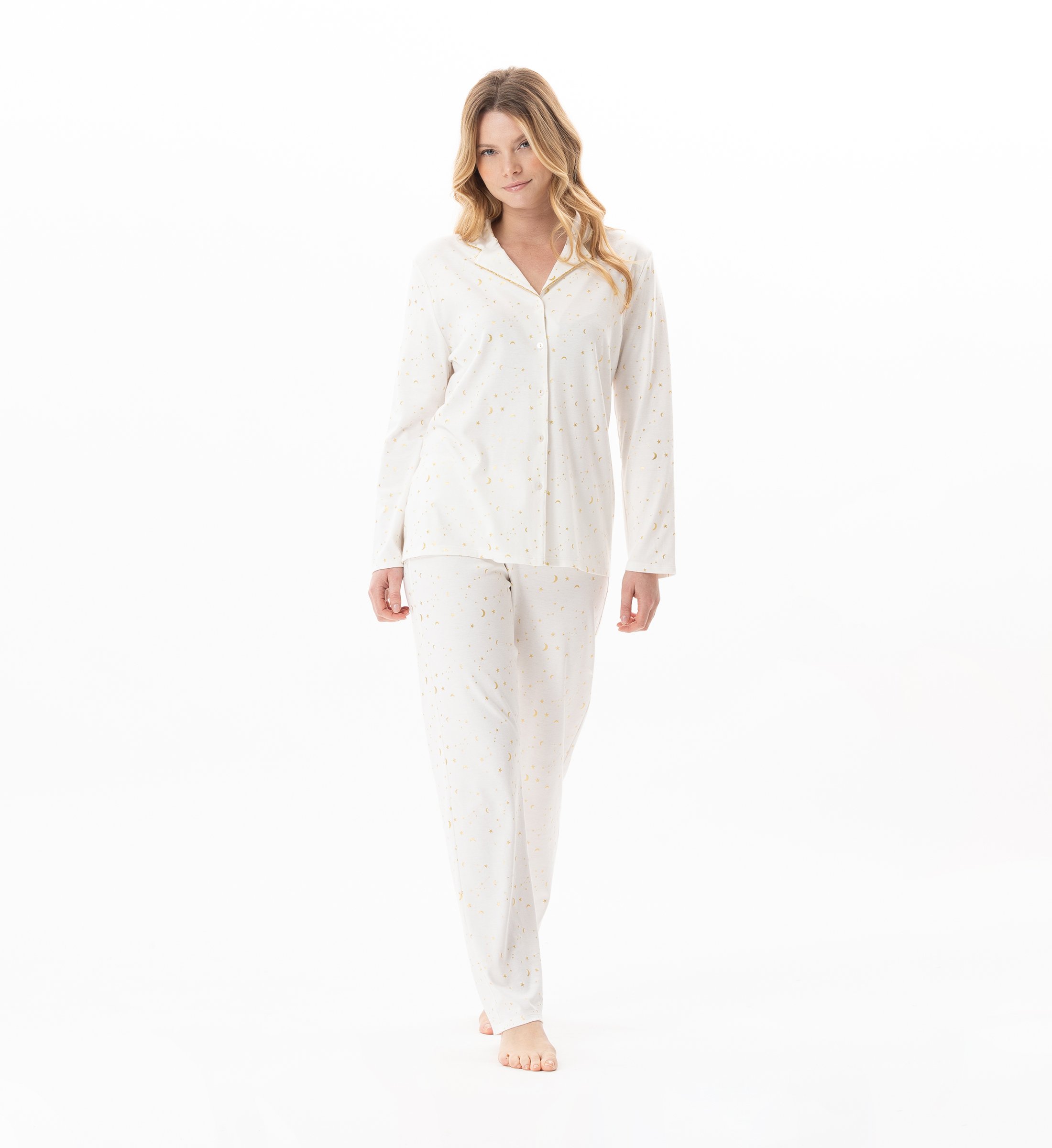 Pyjama boutonné en coton LUNA 106, LE CHAT