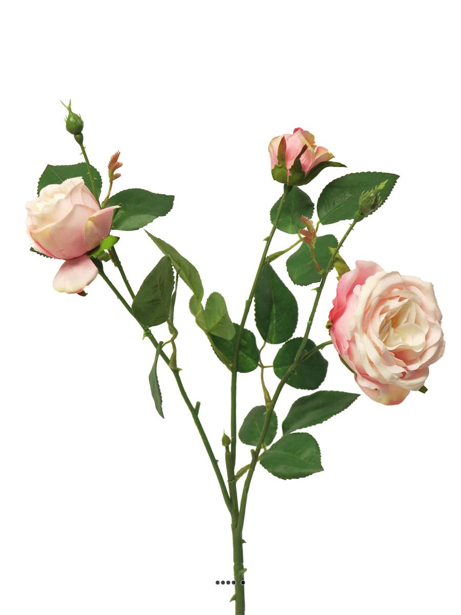 Rose Paris artificielle, ramifiée, 3 tête, ARTIFICIELLES