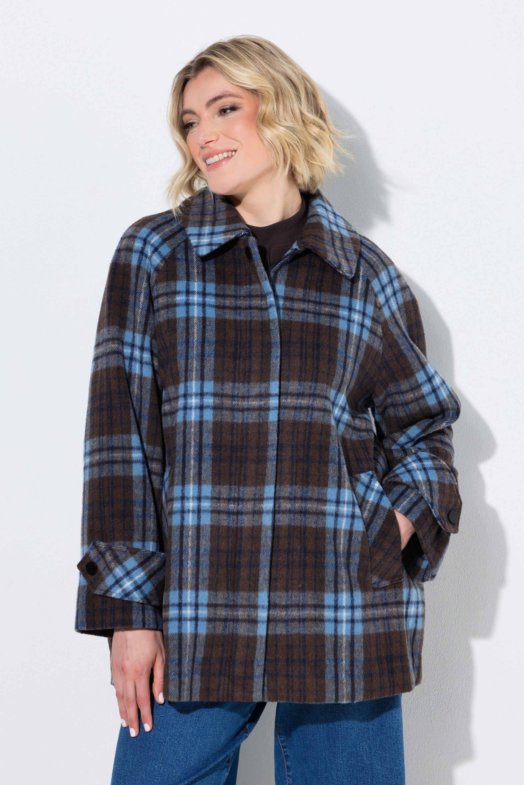 Veste à carreaux, col chemise, ULLA POPKEN