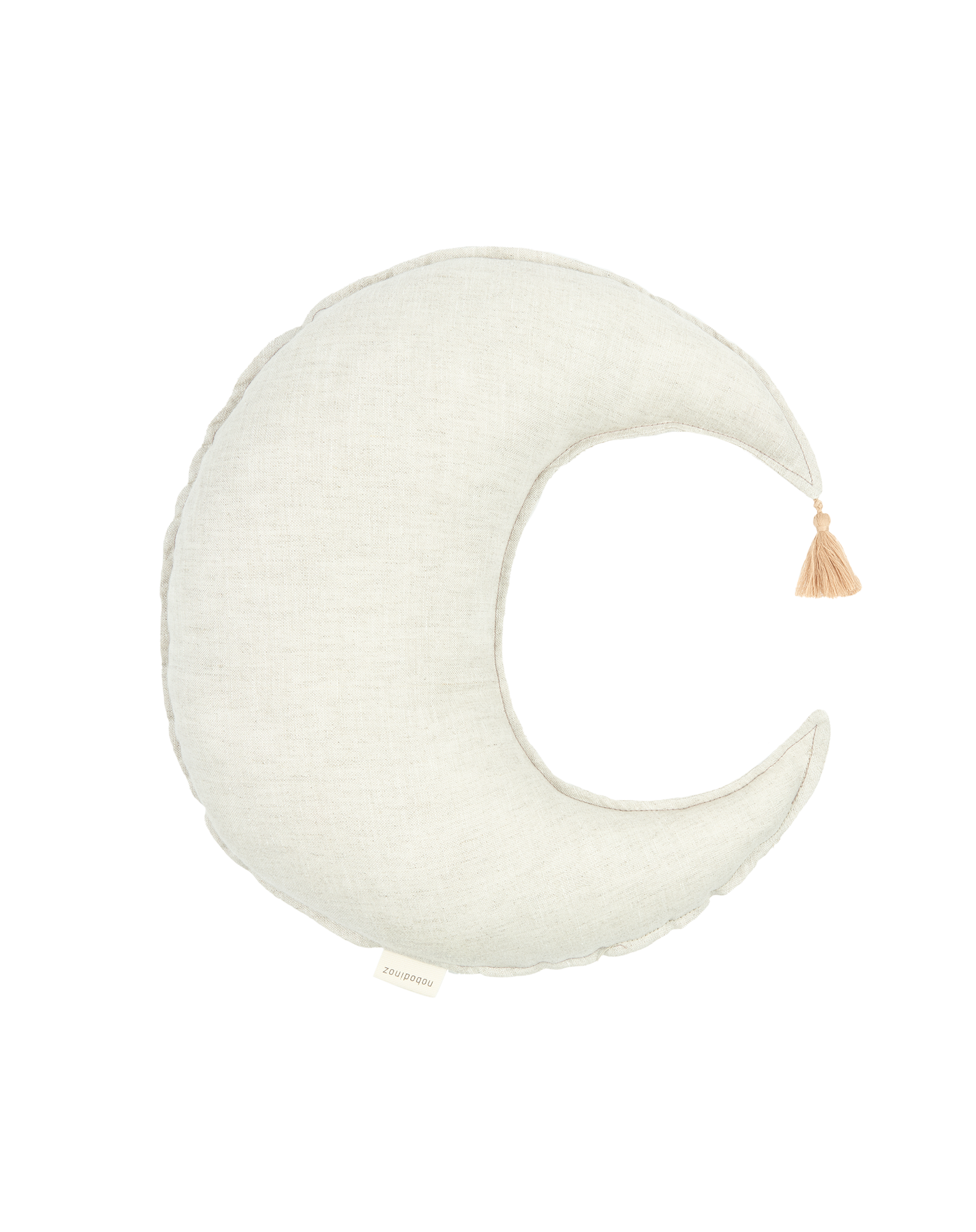 Coussin lune en lin français lavé L1N0, NOBODINOZ