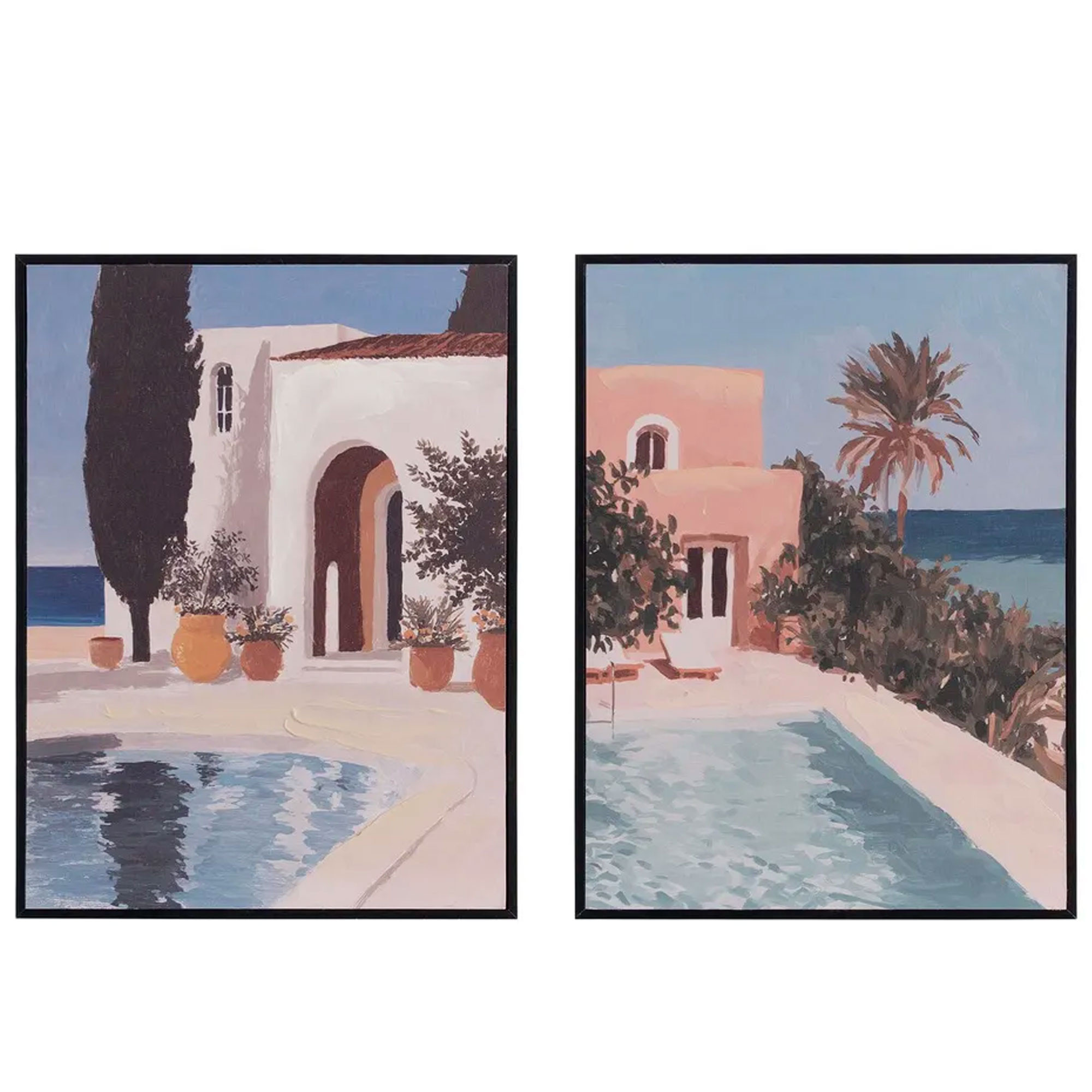 Set de 2 tableaux peinture piscine 30x2x40cm, WADIGA