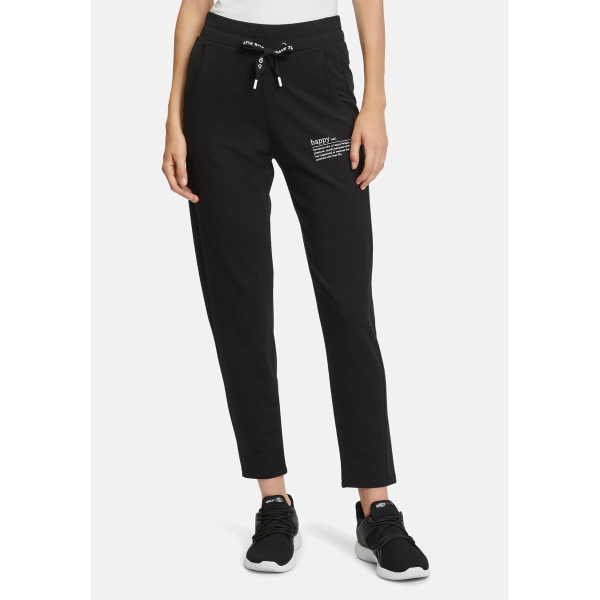 Jogging unicolore en coton noir - Jogging Femme 