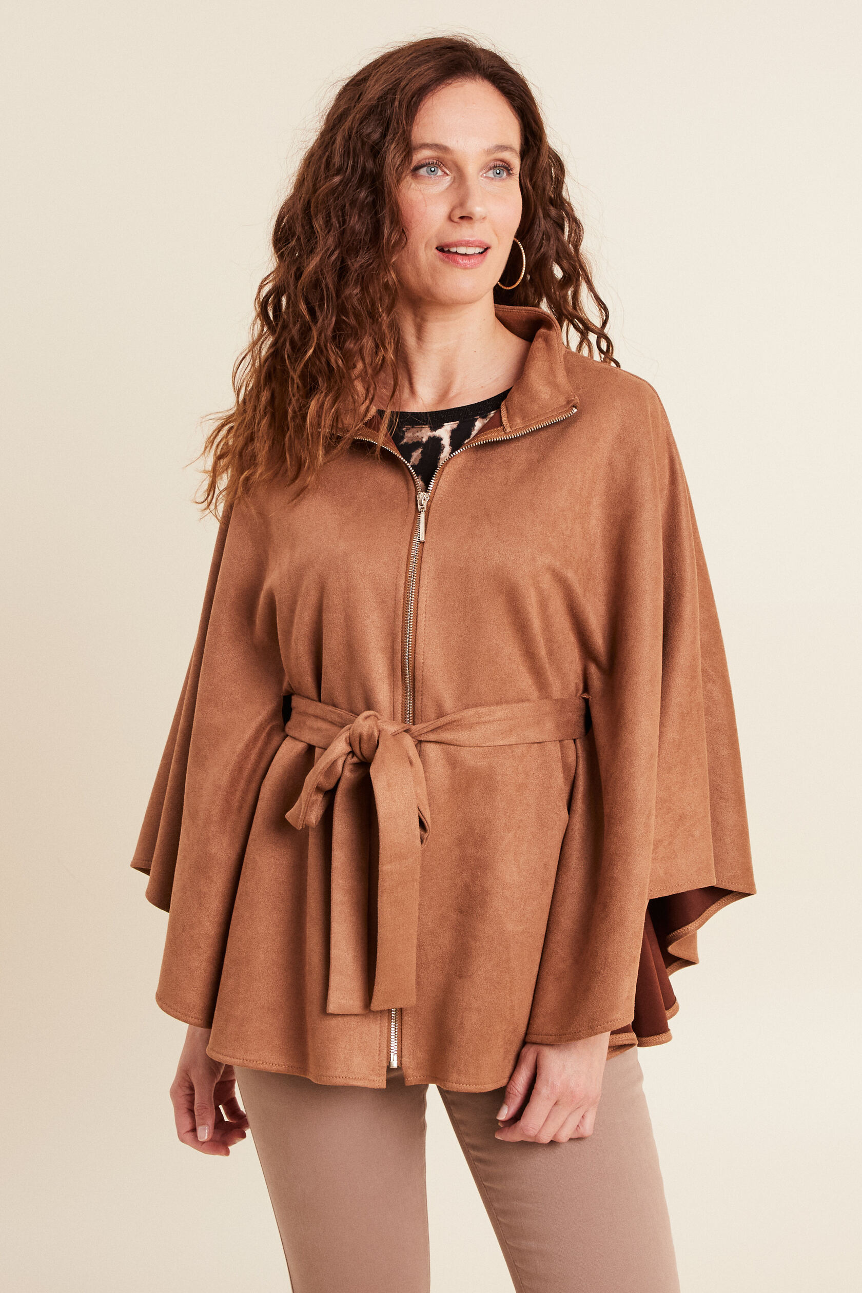 Poncho ceinturé fermeture zippée, BREAL