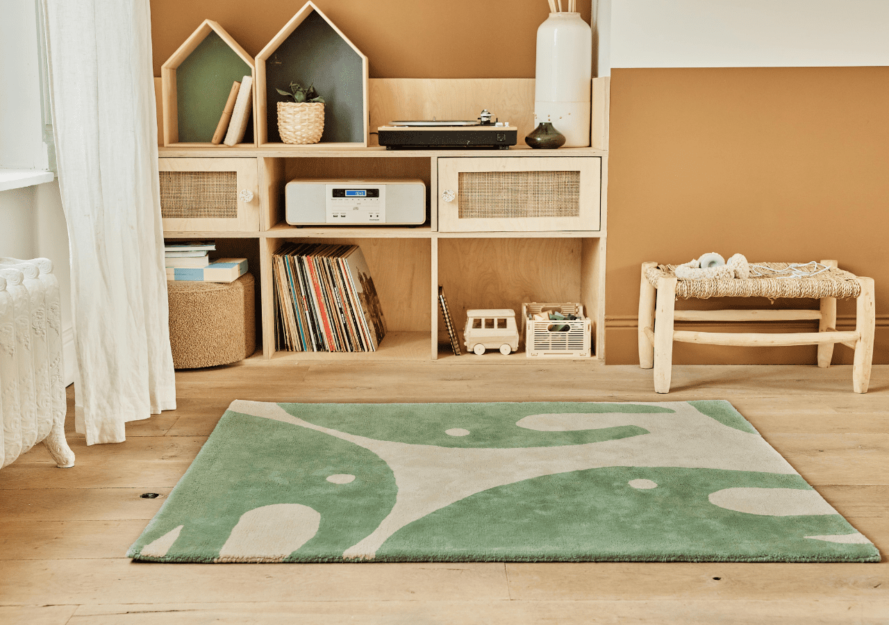 Tapis enfant rectangulaire épais, Coton bio GOTS, ELEPHANT, BLEUU STUDIO