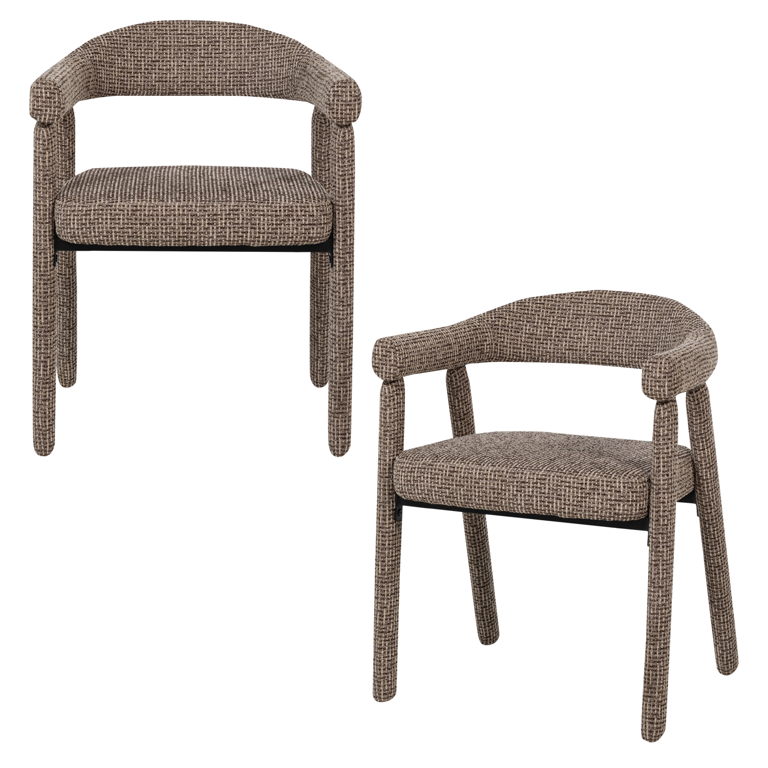 Lot de 2 chaises de salle à manger en tissu tissé SEDO, WOOOD
