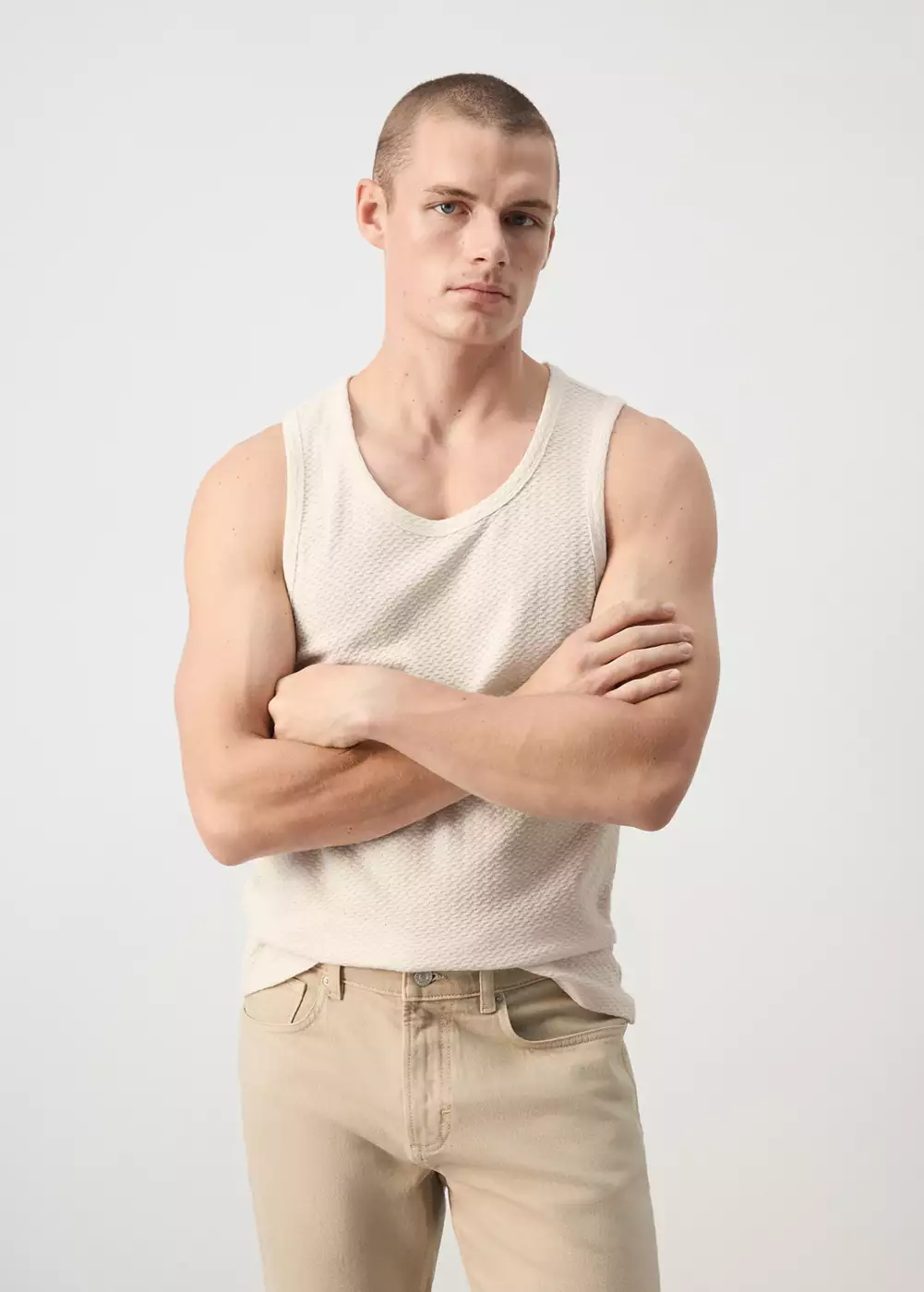 Débardeur slim-fit en coton, MANGO MAN