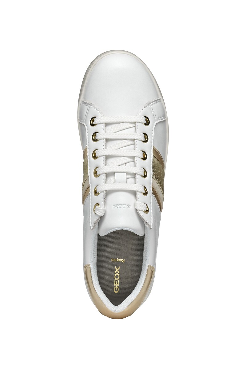 Geox Women’s Jaysen Snake Sneakers – Leather Low-Top Breathable Casual Shoes