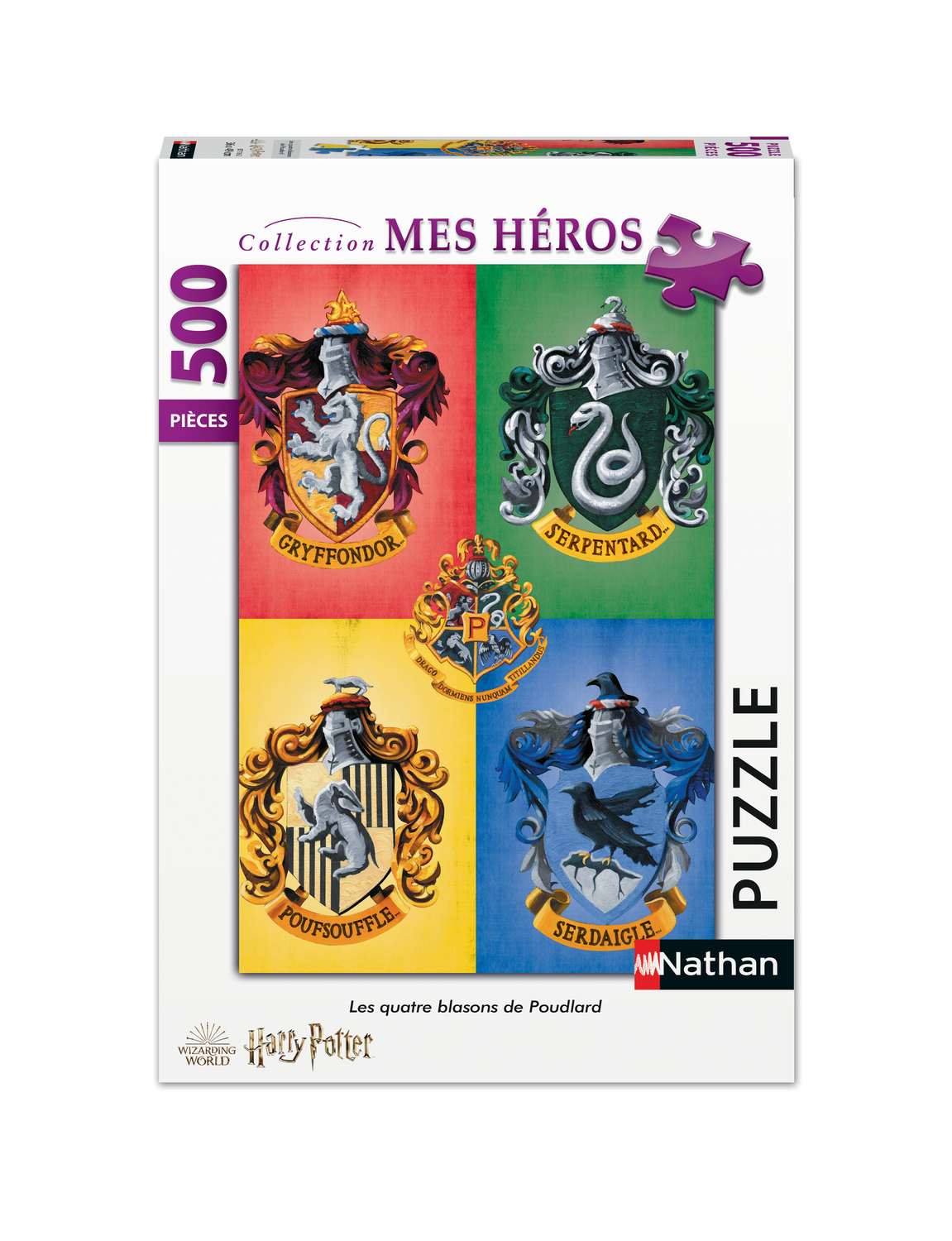 Puzzle N 500 pièces - Les quatre blasons de Poudlard / Harry Potter, NATHAN