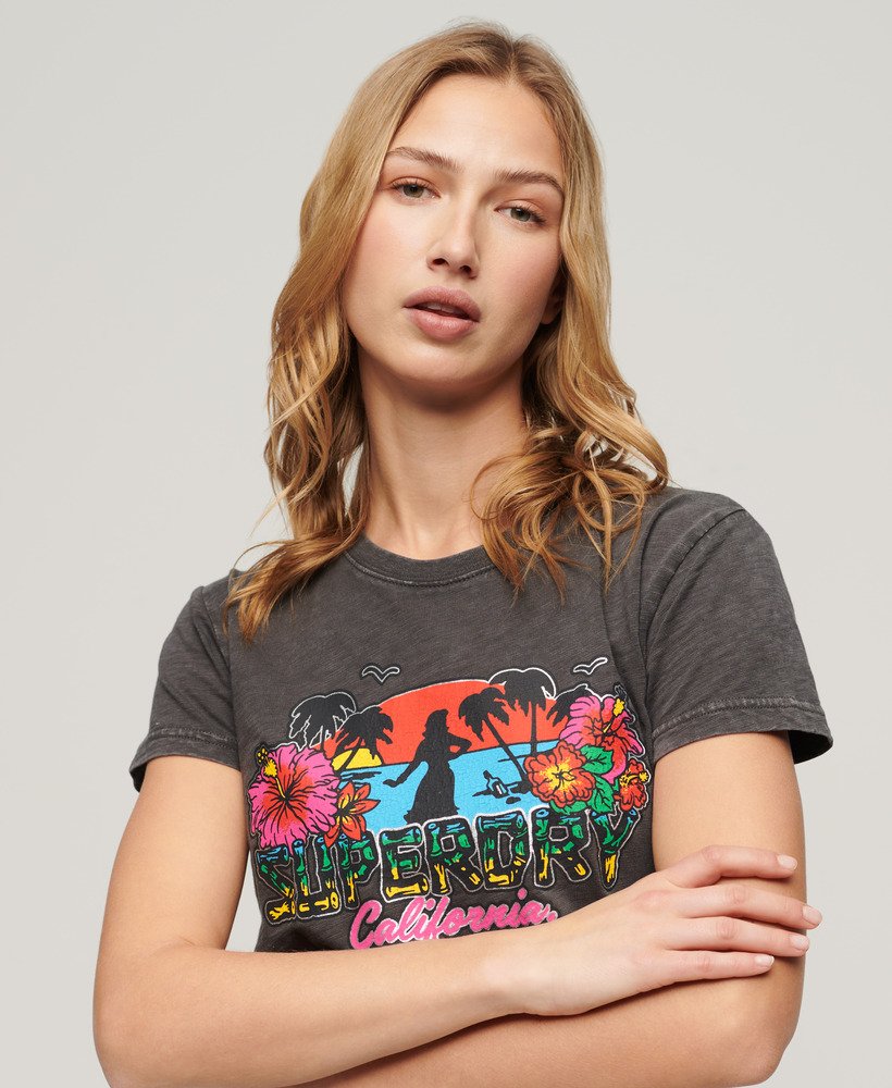 T-shirt ajusté Cali Sticker, SUPERDRY