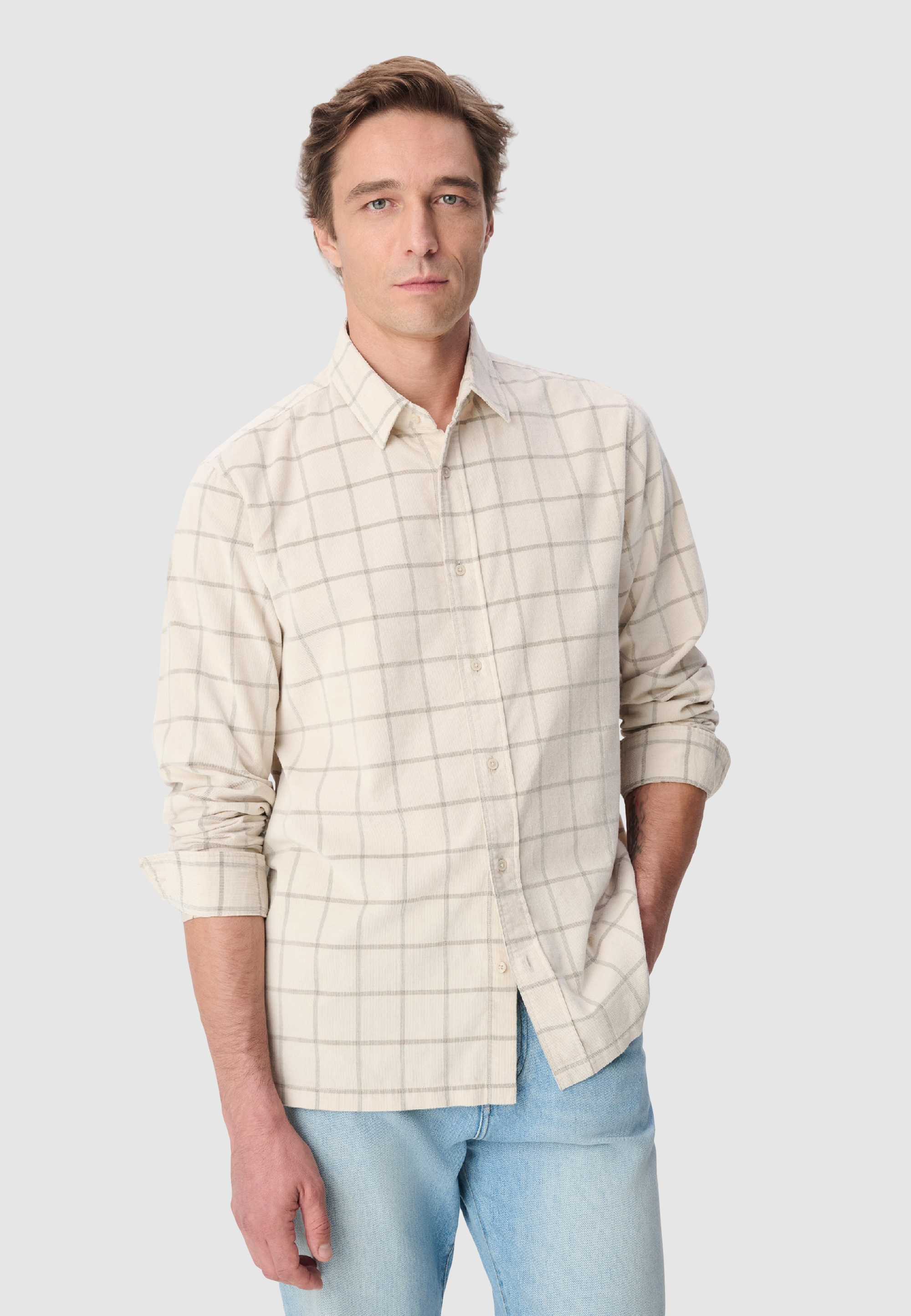 Chemise easy velours à carreaux, IKKS