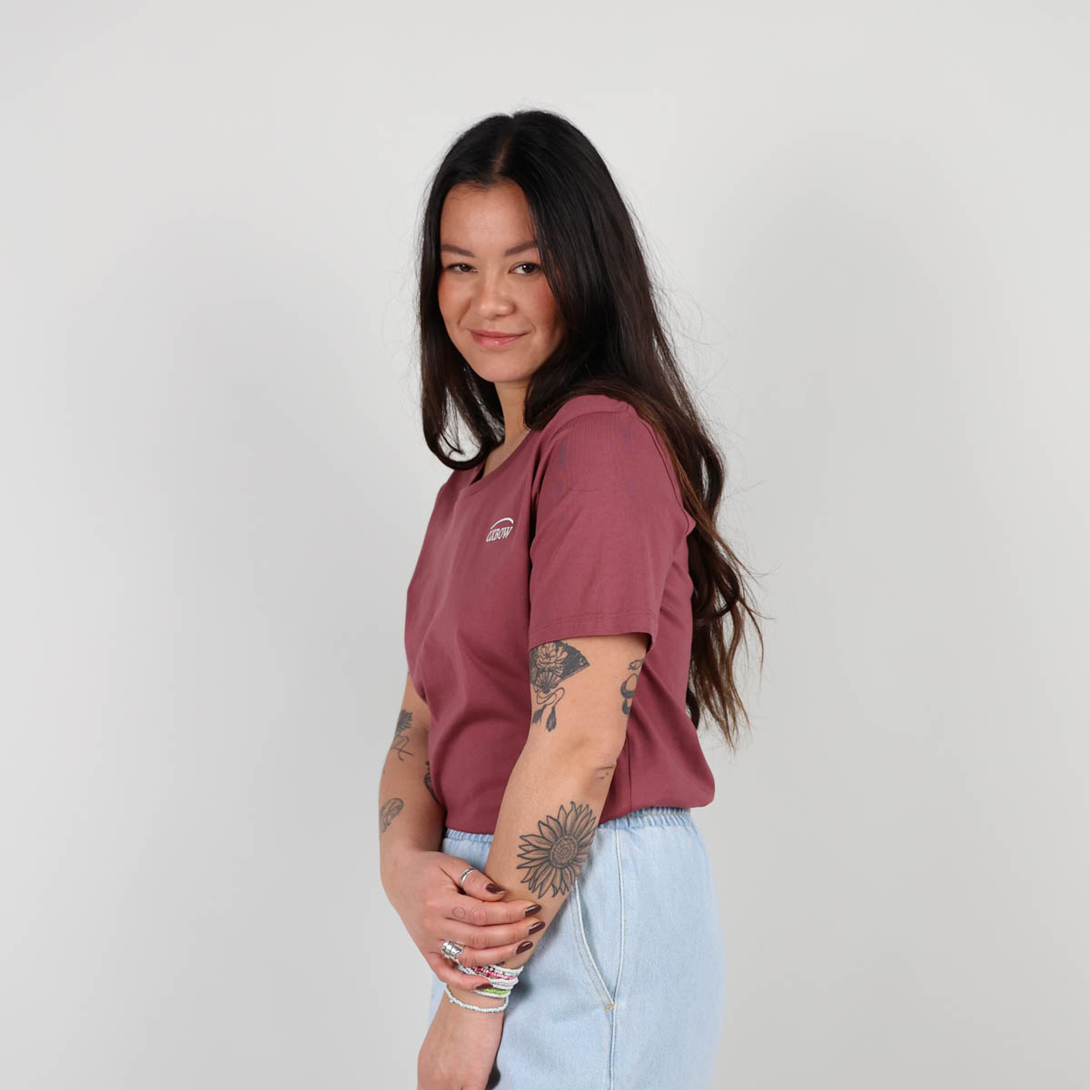 T-shirt Noir Décolleté Fleur Brodée - Essence - Taille 22 - Occasion Très Bon état