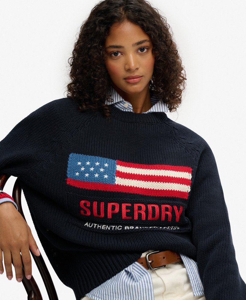 Pull en maille col rond Americana, SUPERDRY