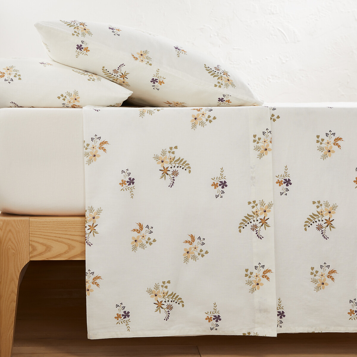 Vera Floral Cotton / Linen Flat Sheet
