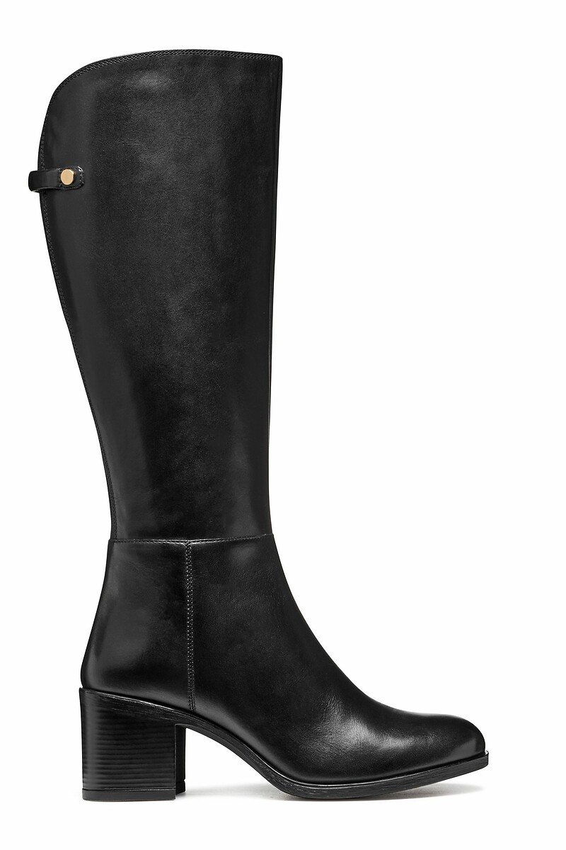 New Asheel Breathable Knee-High Boots with Block Heel, GEOX