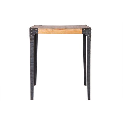 Table haute industrielle carrée en bois manguier massif et métal  L88 cm MADISON MILIBOO
