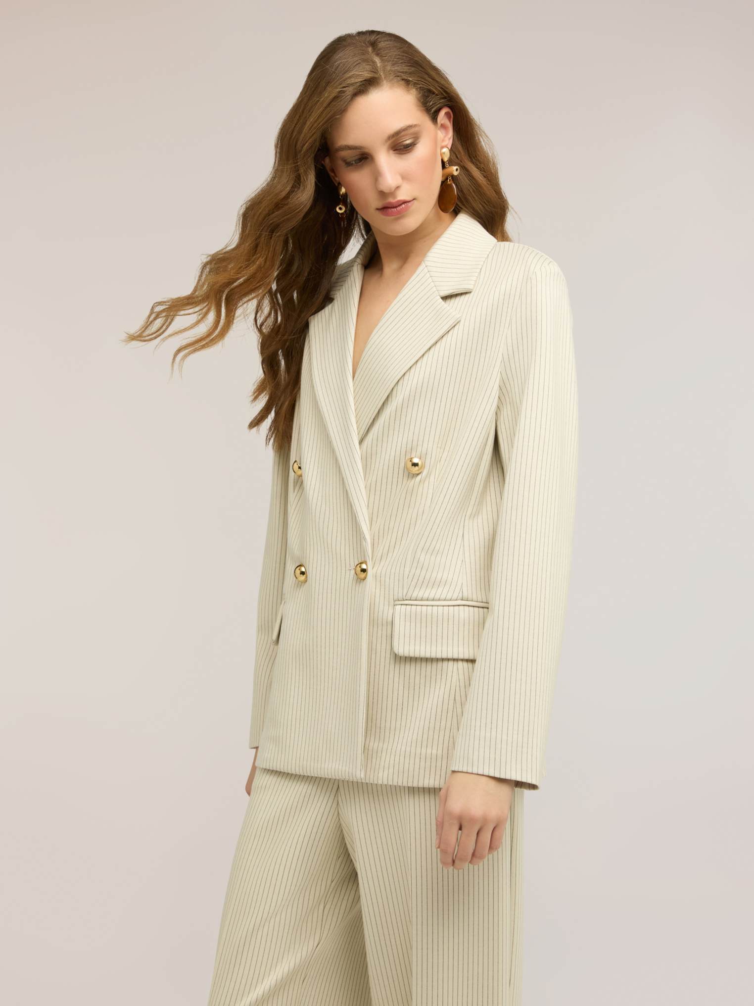 Blazer croisé à rayures, MOTIVI