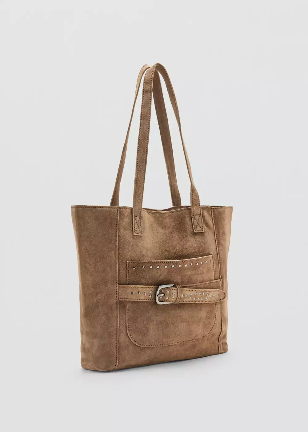 Sac shopper cuir clouté, MANGO TEEN