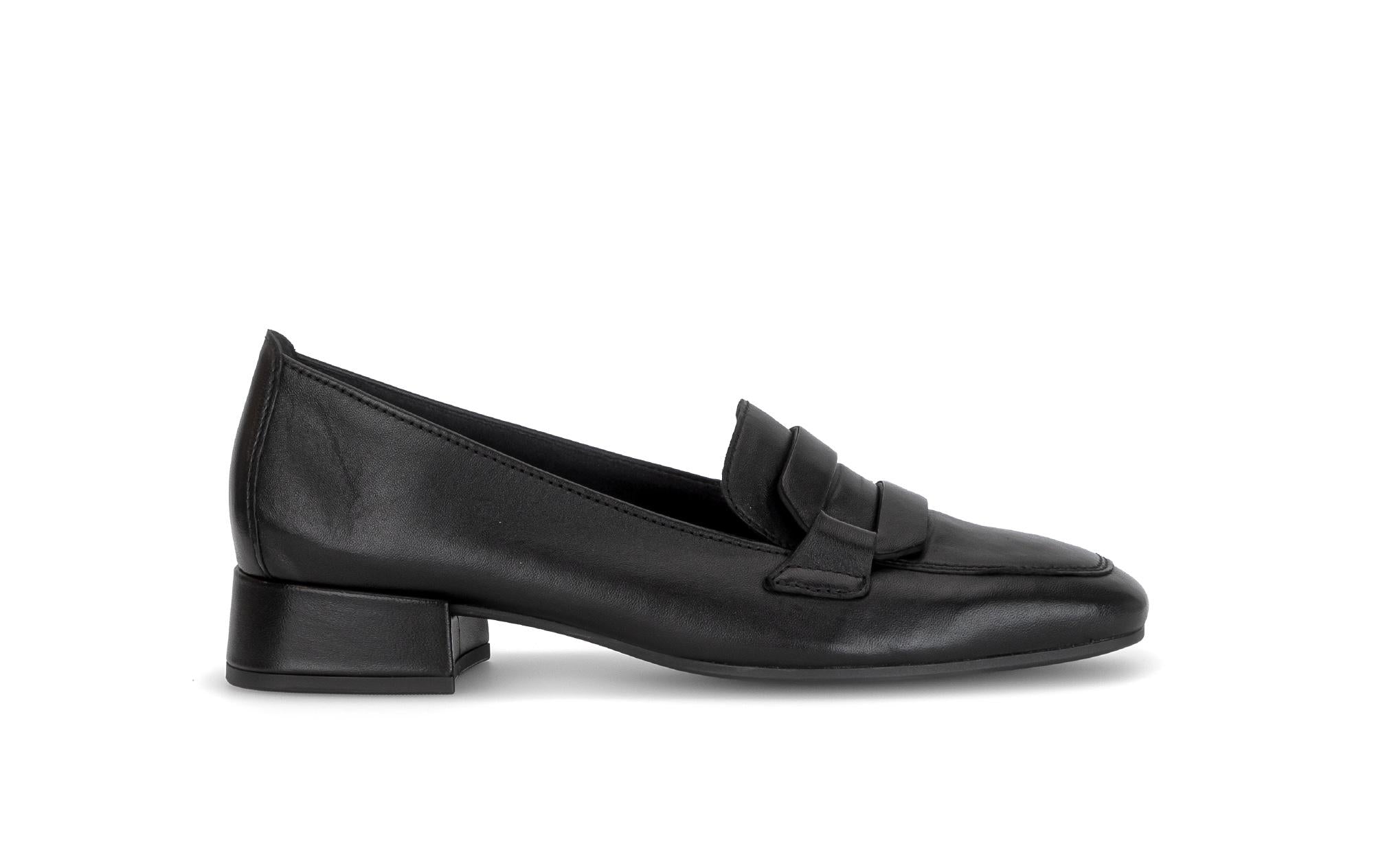 Mocassins en cuir lisse à talon décroché, GABOR