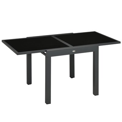 Table extensible de jardin grande taille gris noir OUTSUNNY