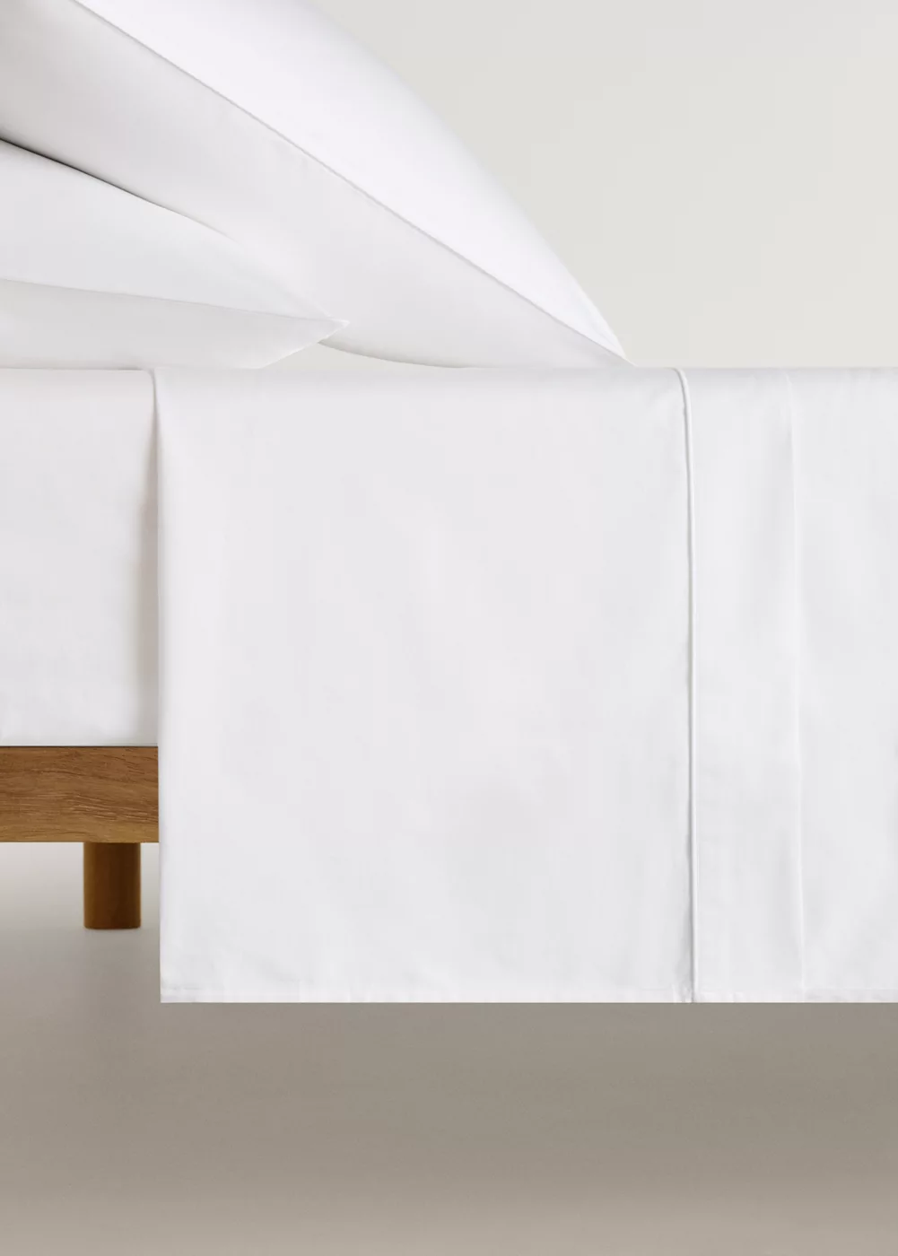Drap plat coton satin 600 fils lit 180/200 cm, MANGO HOME