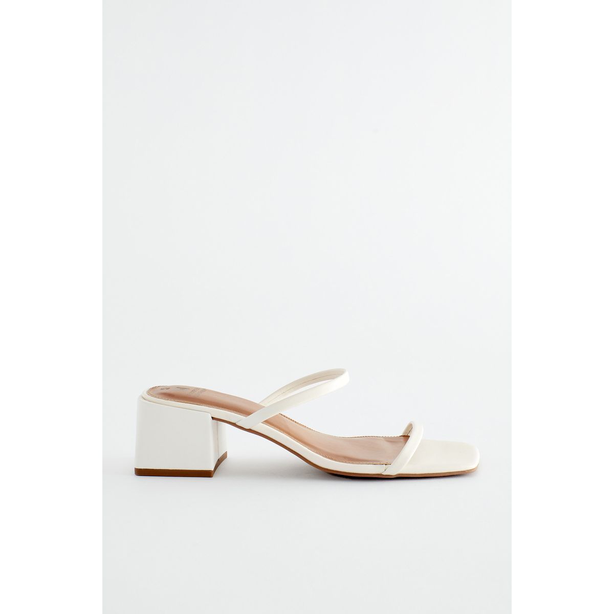 Mules deux brides et talon carr blanc Next La Redoute