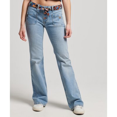 Jeans Flare, cintura descida, cinto para atar SUPERDRY