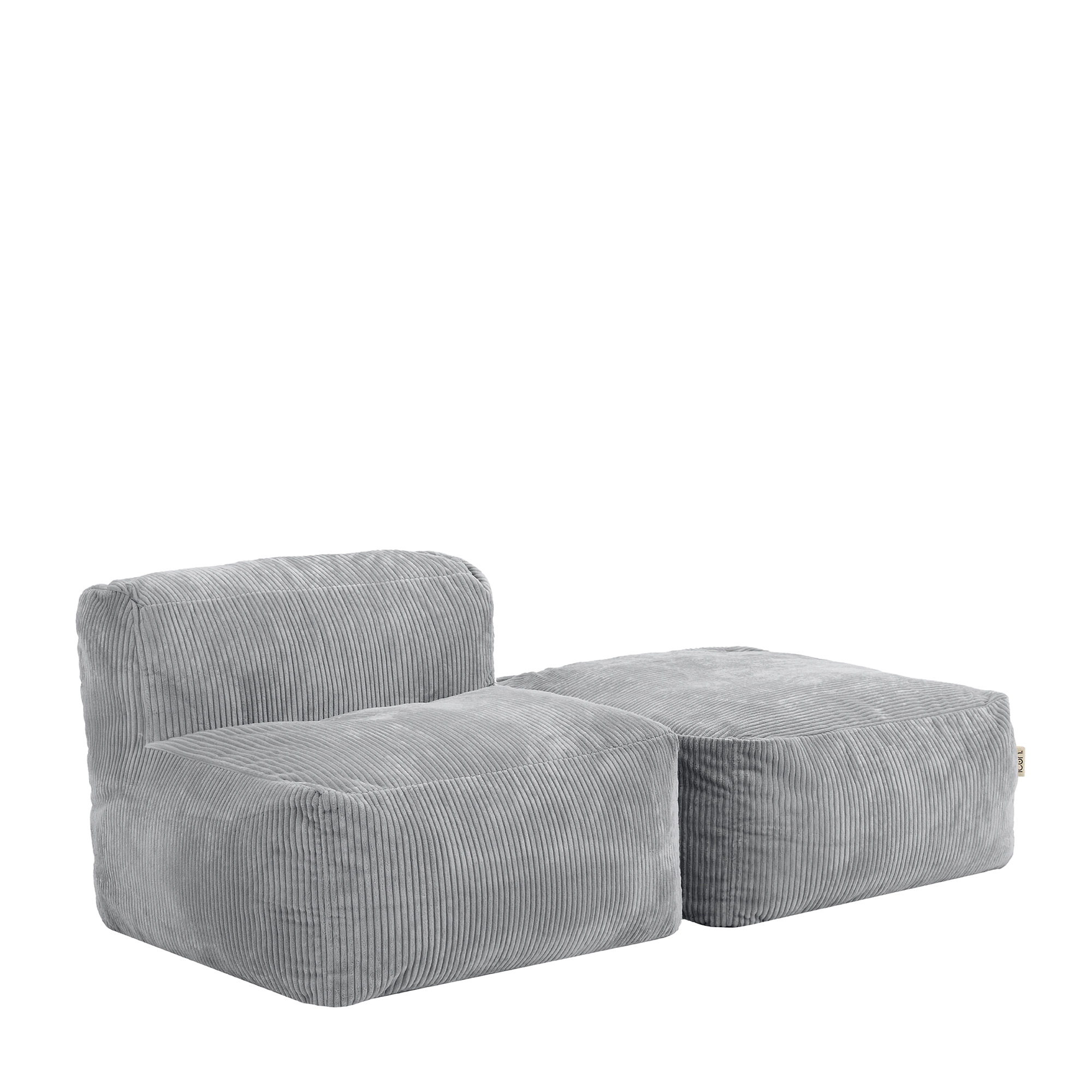Ensemble canapé poufs compressé 2 pièces : fauteuil et repose-pieds - ZEN, ICON