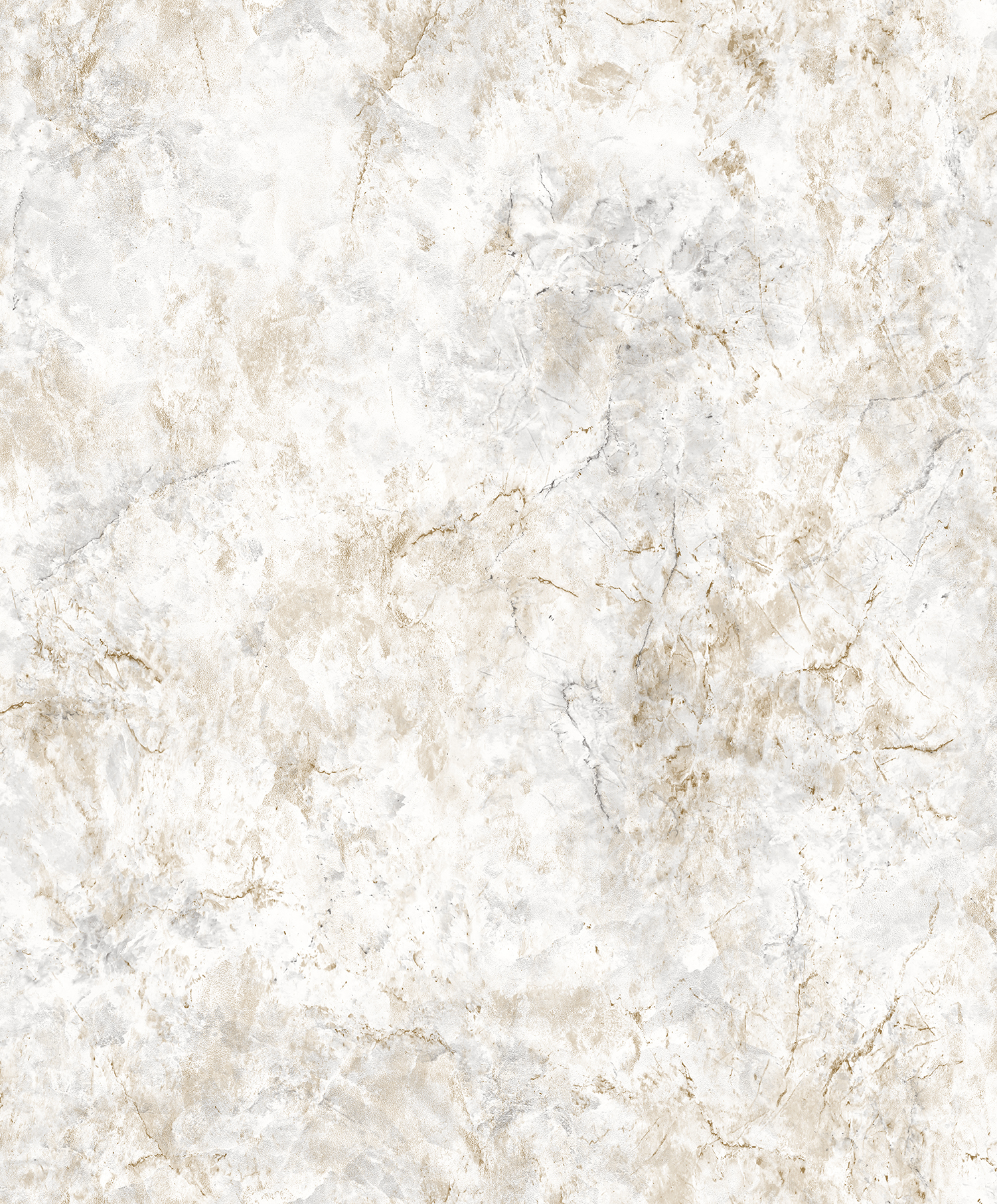 Papier peint effet stuc marbré blanc or patiné, HEXOA