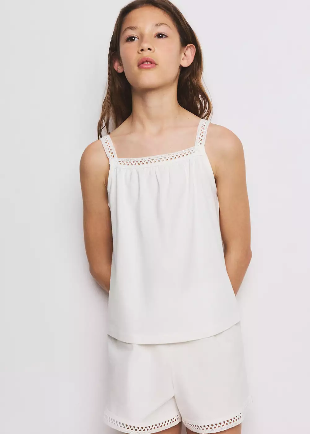 Pyjama court détails ajourés, MANGO KIDS