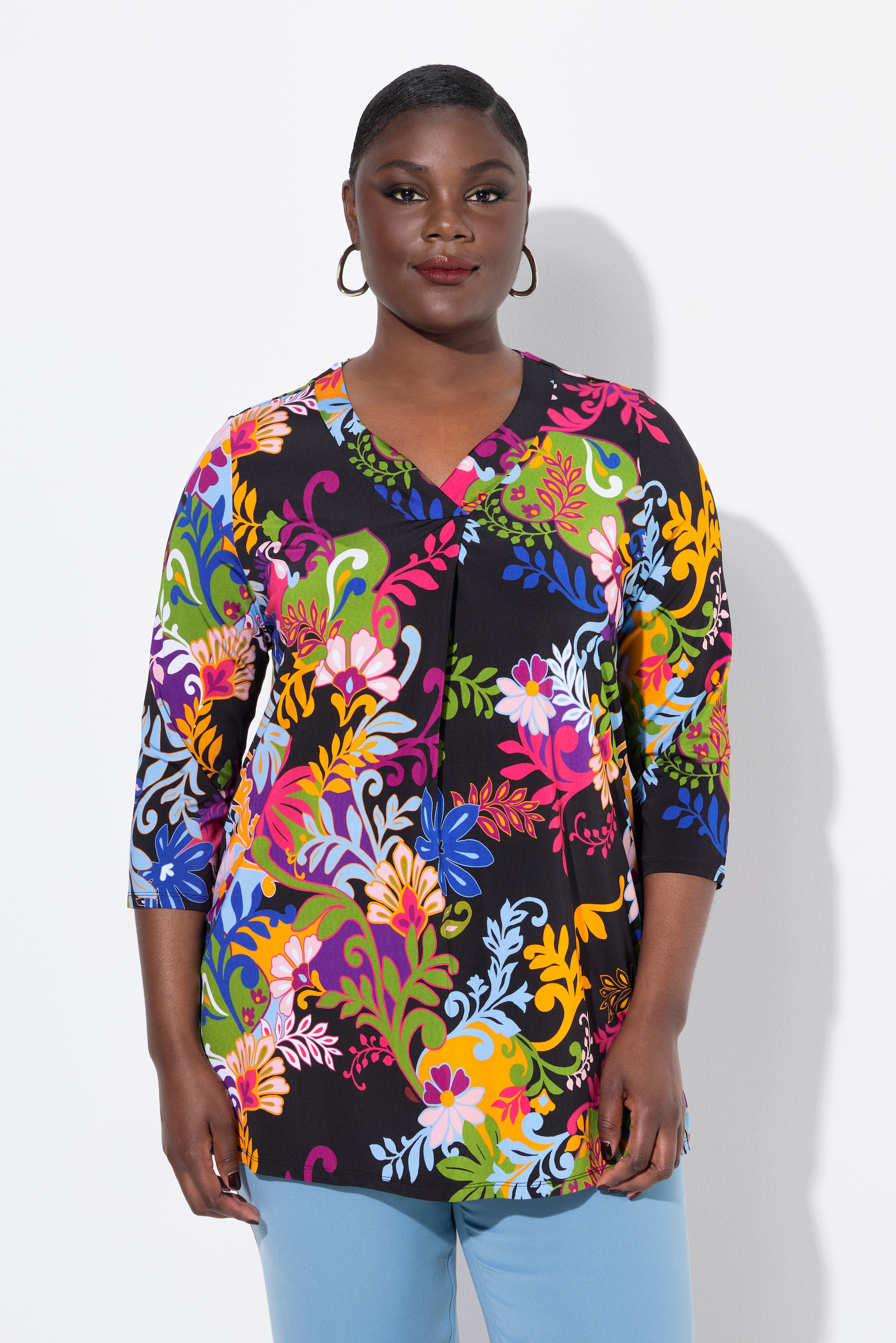T-shirt en tissu fluide, pli fantaisie, ULLA POPKEN