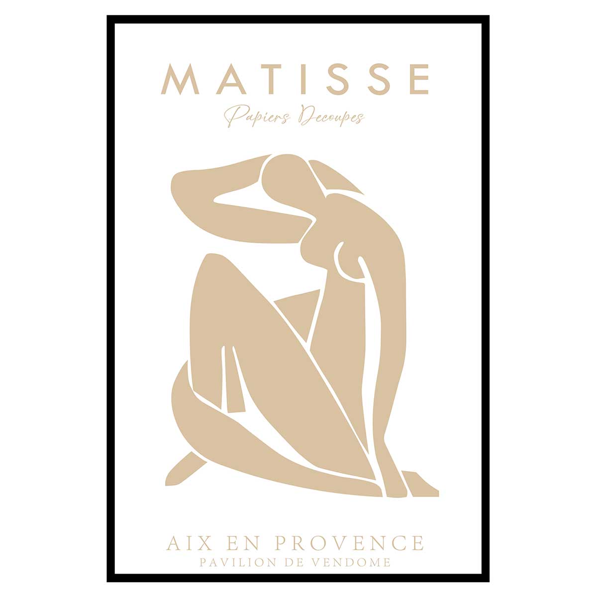 Affiche encadrée silhouette féminine matisse, HEXOA
