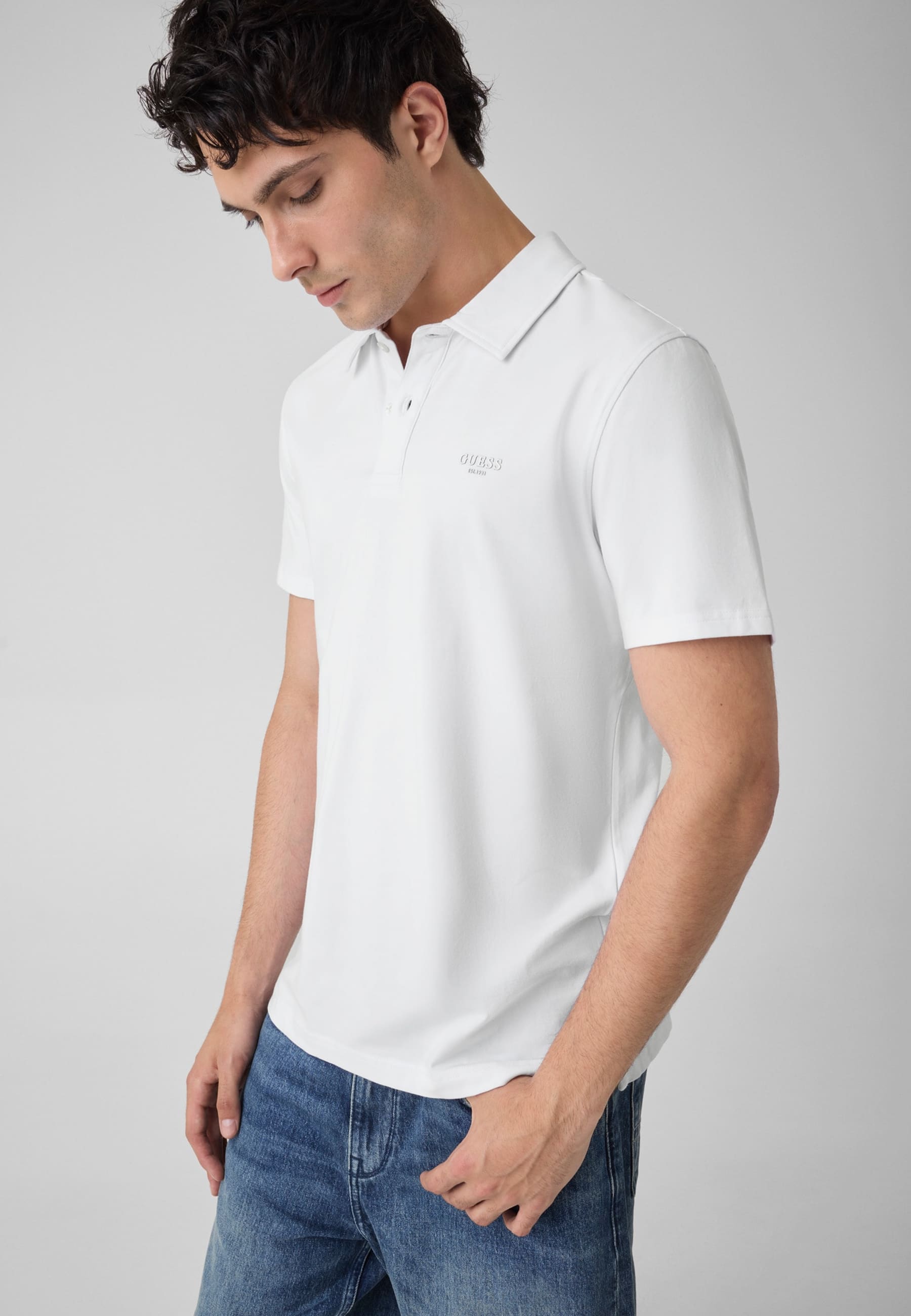 Polo Avec Logo Brodé, GUESS