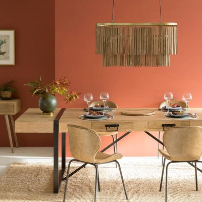 Table à manger avec allonges en bois coloré Ethnik MADE IN MEUBLES 