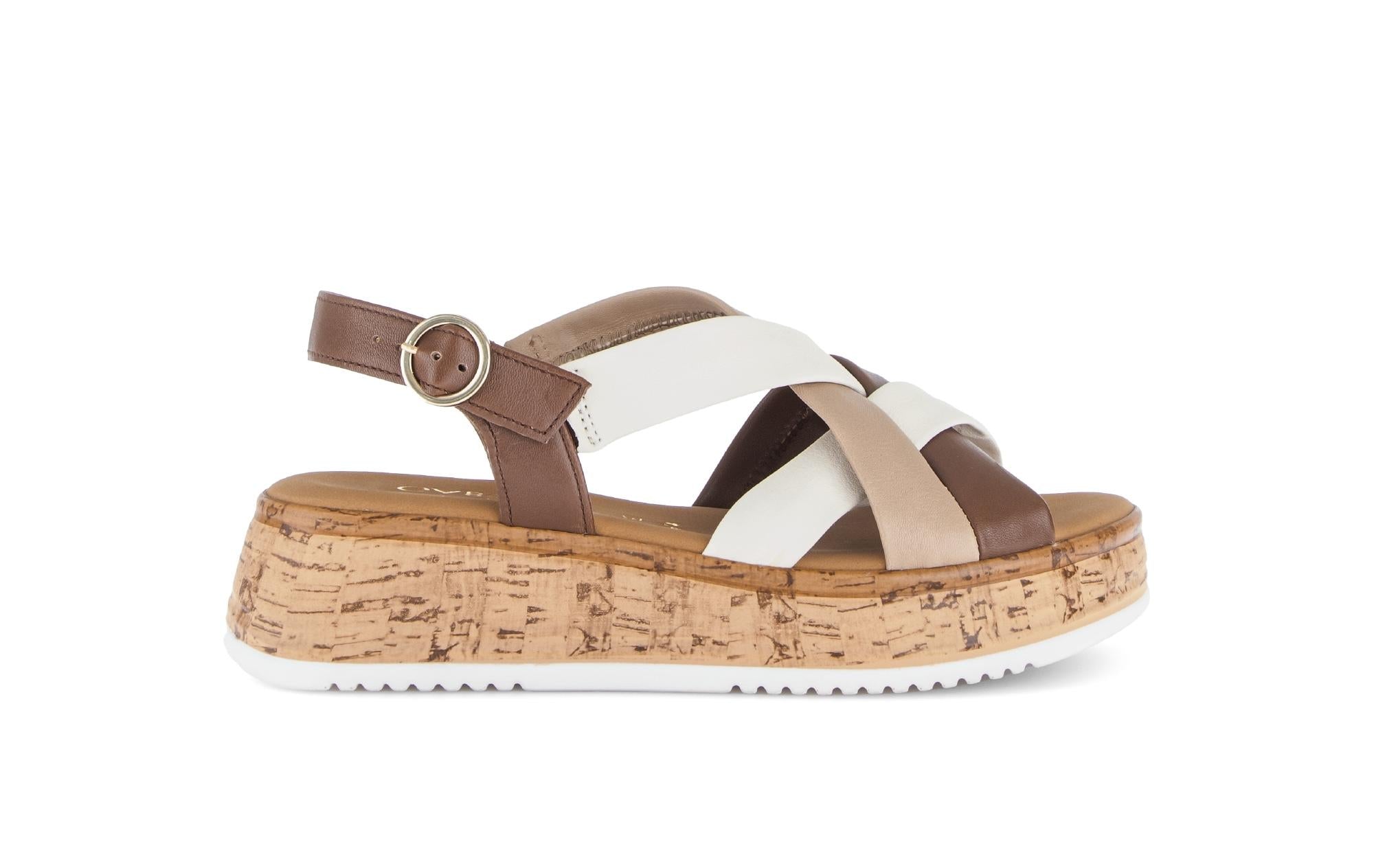 Sandales en cuir à talon compensé, GABOR