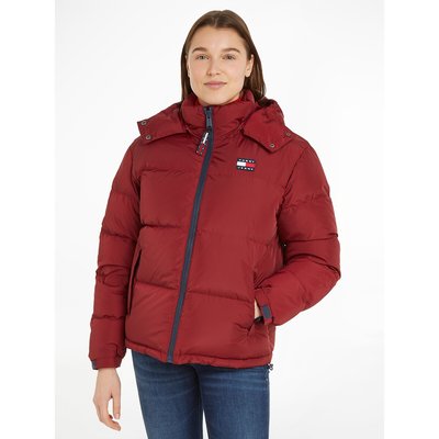 Short Padded Puffer Jacket with Embroidered Badge Logo and Hood TOMMY JEANS