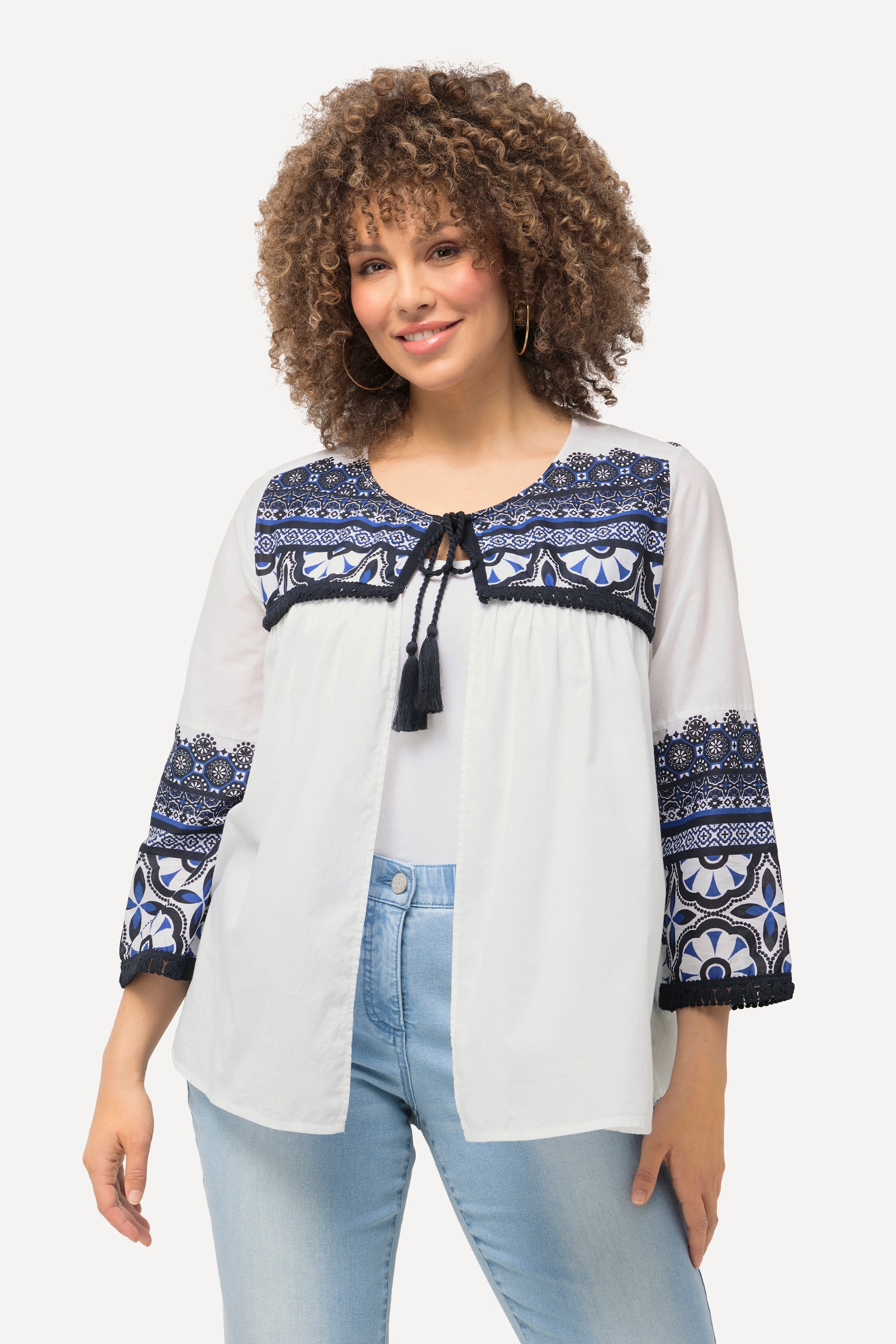 Veste-chemisier avec franges. Silhouette, ULLA POPKEN