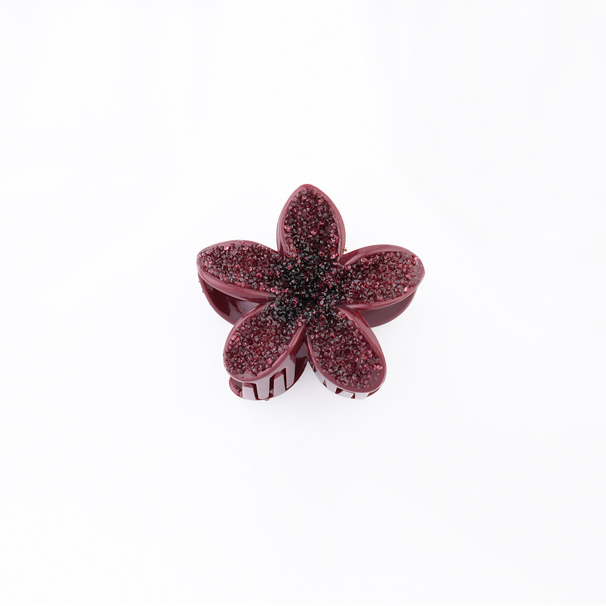 Pince à cheveux fleur bordeaux à strass, BALABOOSTE