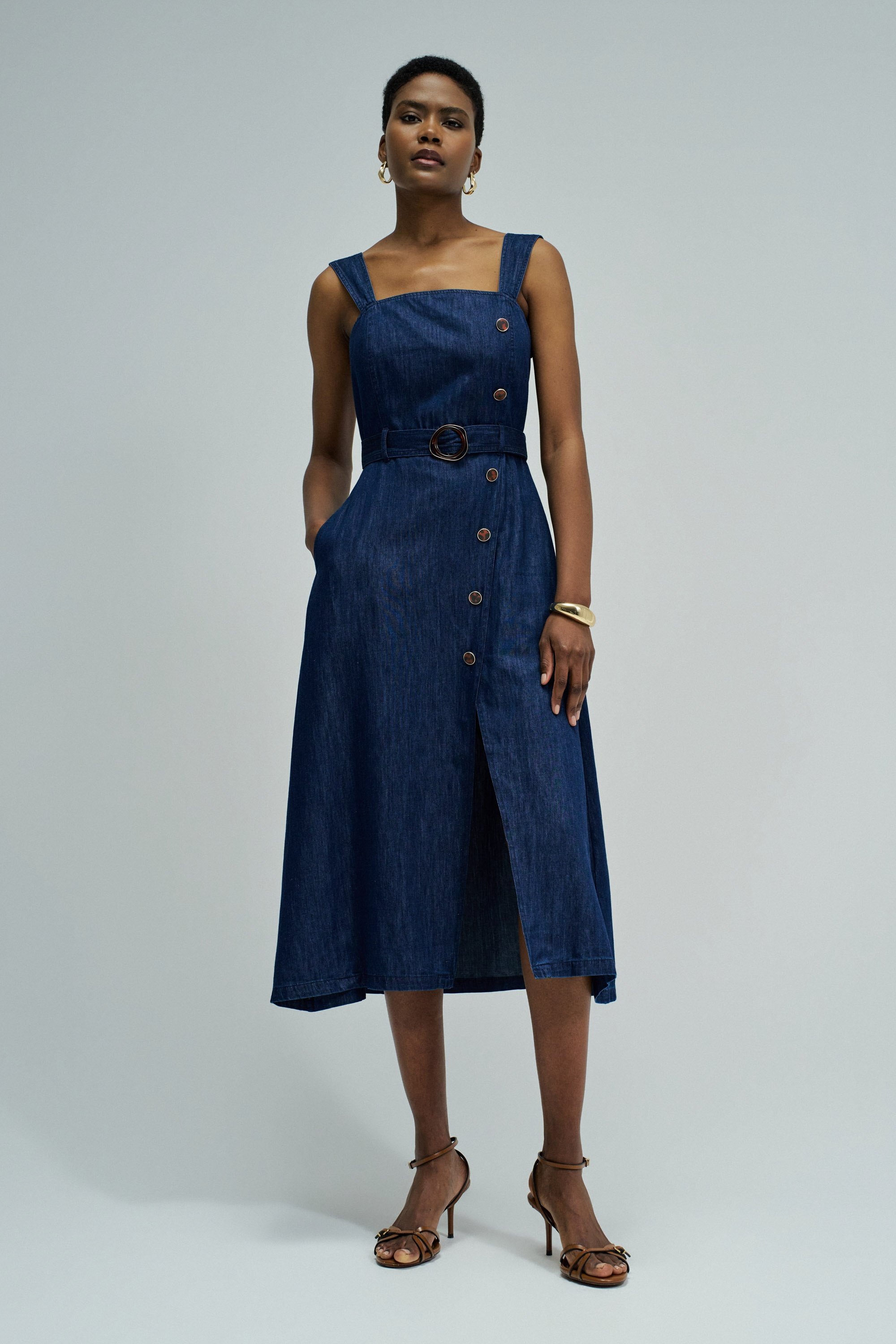 ROBE MIDI EN LIGHTDENIM, SALSA JEANS