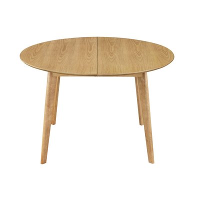 Table à manger scandinave ronde extensible  et bois L120-150 cm LEENA MILIBOO