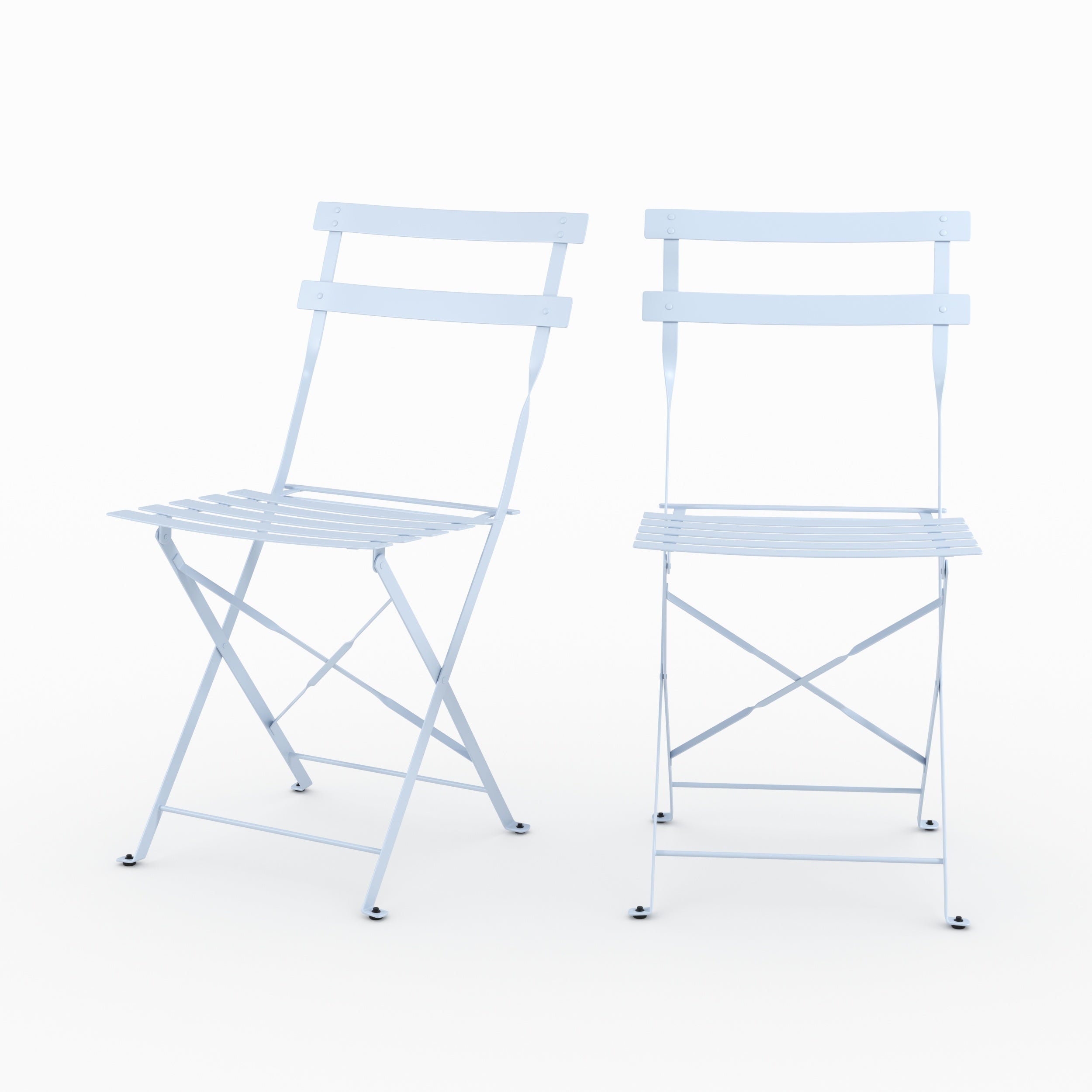 Lot de 2 chaises de jardin pliantes en métal - KAYLA, MAISON PAVANE