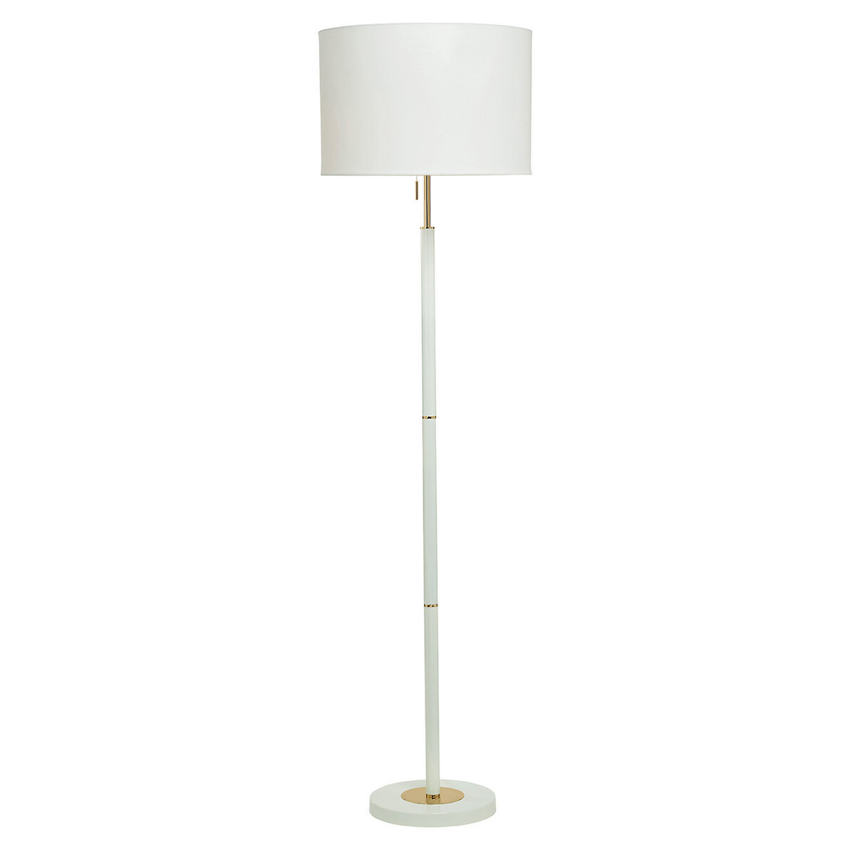 Ivory With Gold Contrast Large Shaded, Gold Swivel Floor Lamp