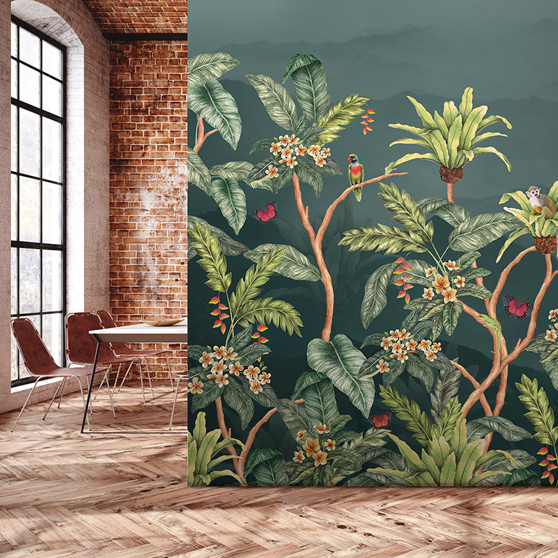 Papier peint panoramique Balade Tropicale - XL, intissé mat FSC 336 x 295 cm, LE PAPIERS DE NINON