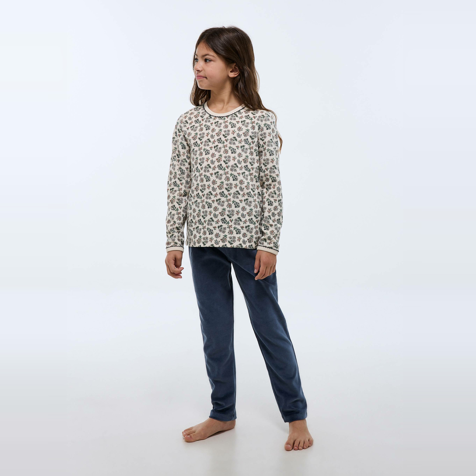 Pyjama velours manches longues imprimé en coton BIO GOTS, MONOPRIX