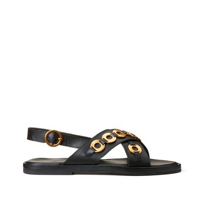 Wide Fit Leather Sandals with Ring Details LA REDOUTE COLLECTIONS PLUS