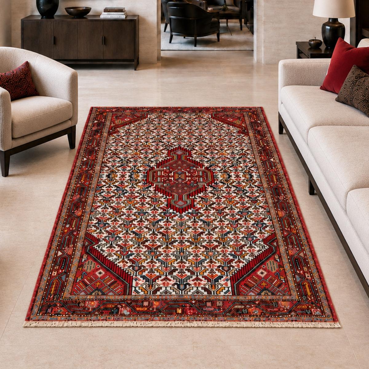 Tapis d'orient, motif persan traditionnel, noué main, HAMADAN 47, UN AMOUR DE TAPIS