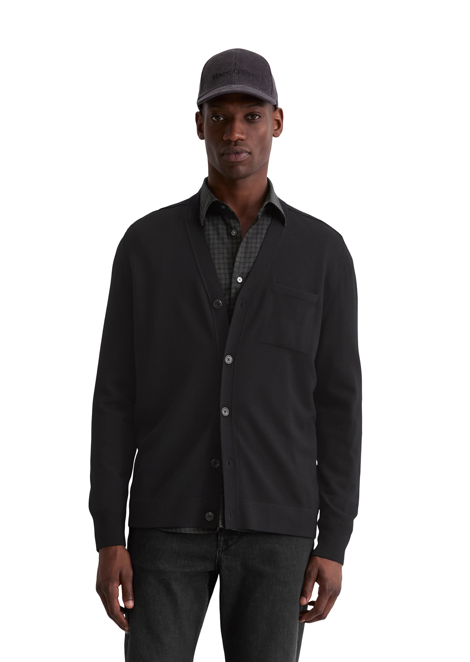 Veste en tricot regular en laine mérinos douce, MARC O'POLO