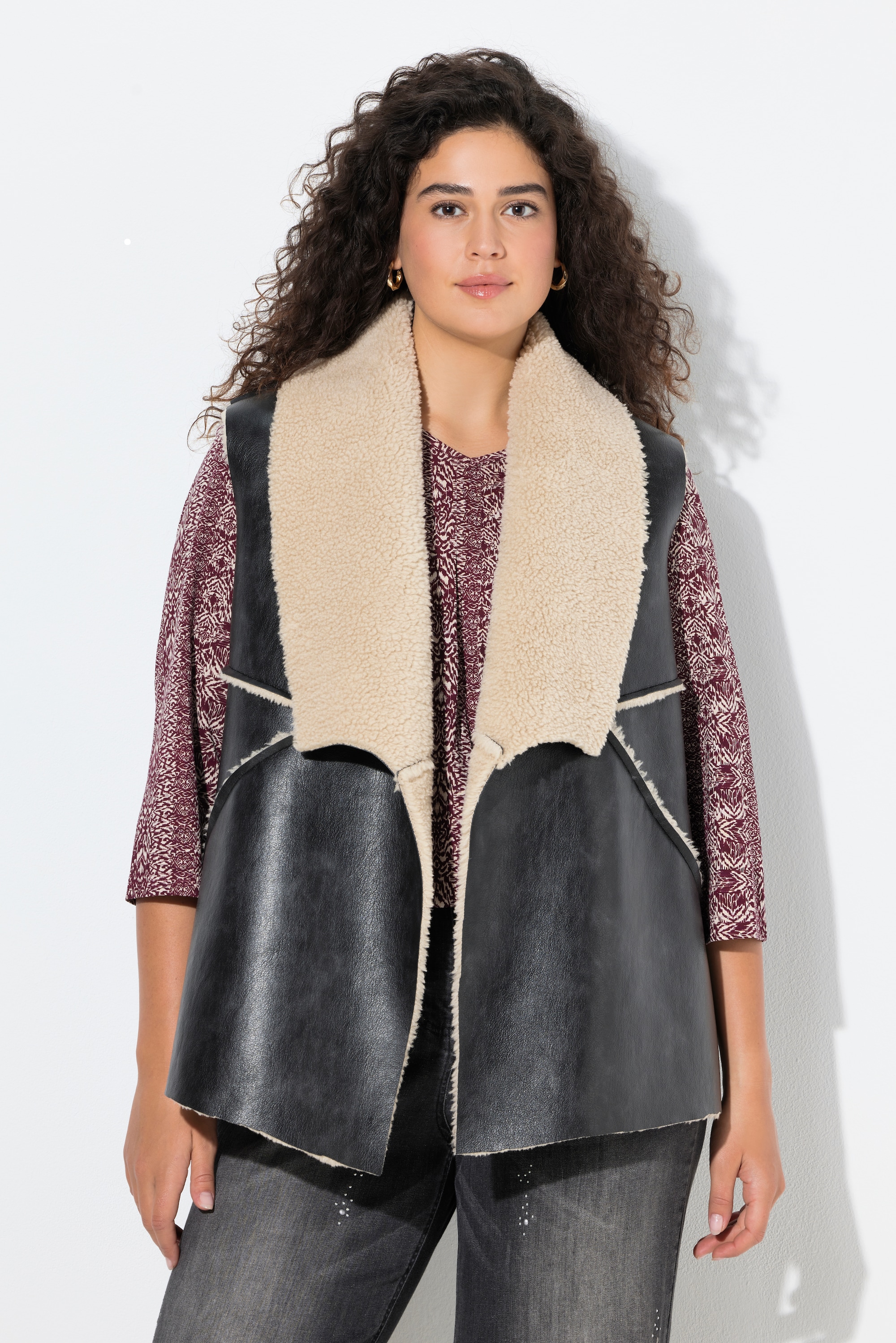 Gilet en similicuir à col pelle à tarte, ULLA POPKEN