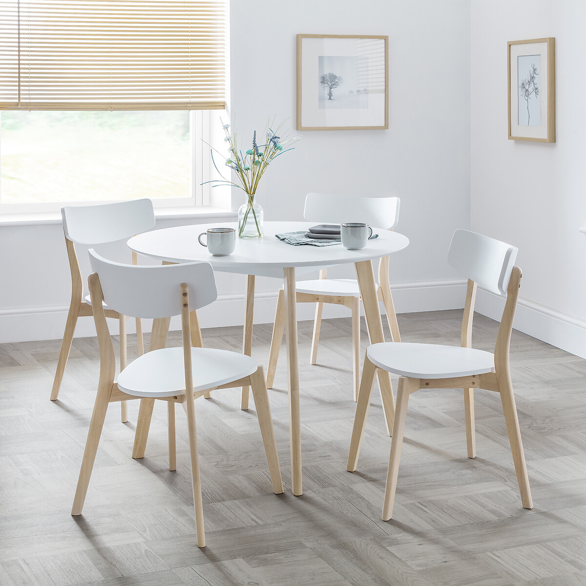 Set Of 4 Klara Scandi Dining Chairs with Oak Legs, SO'HOME
