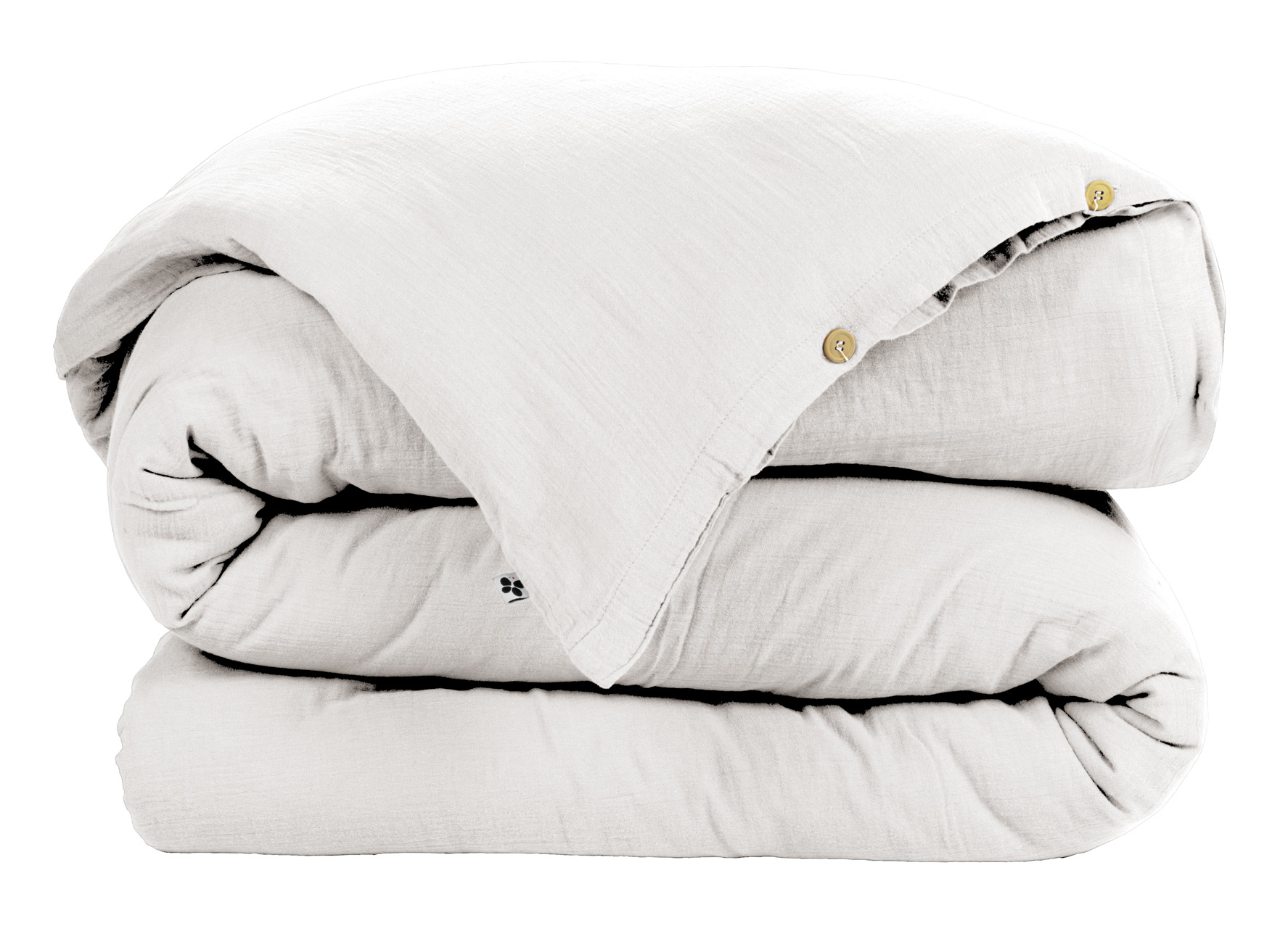 Housse de couette Double Gaze Coton Gaia Safran 260x240cm, EDEN