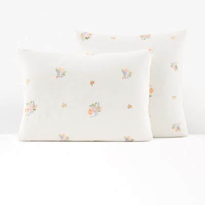 Hollyhill Floral Embroidered 100% Cotton Percale Pillowcase LA REDOUTE INTERIEURS